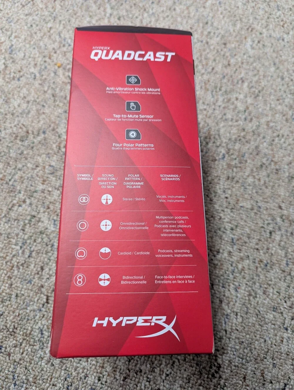 Hyperx QuadCast USB Streaming Microphone in Red and Black